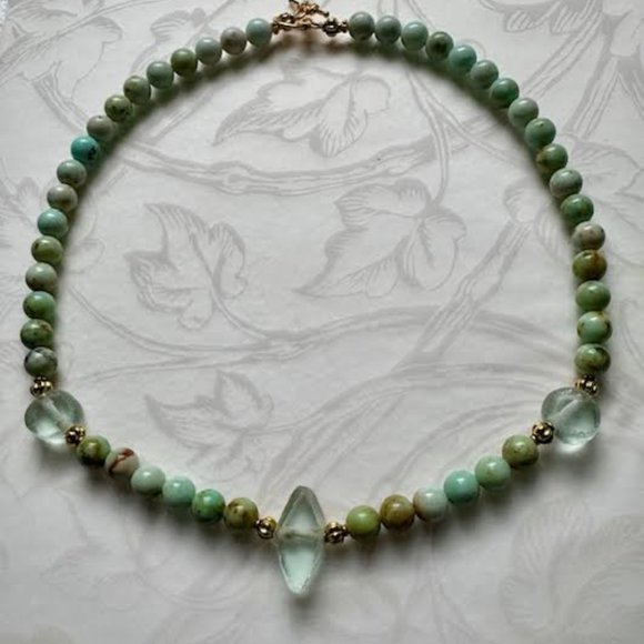 Mongolian Turquoise one of a kind handmade necklace - Picture 2 of 4